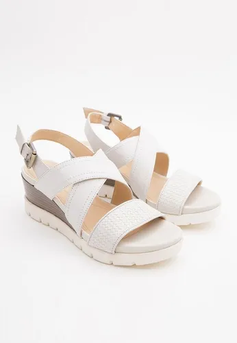 Sandals Đế Xuồng Geox D MARYKARMEN P.B WO.BUF+SM.L Màu Trắng Ngà Size 35